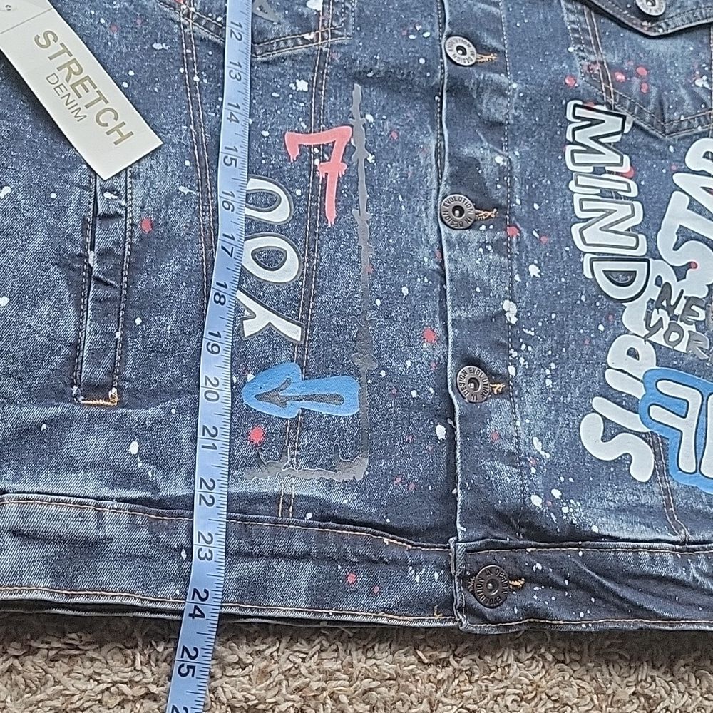 EVOLUTION In Design Paint Denim Jacket Size M - Picture 9 of 11